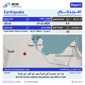 সৌদি আরবে ৪.৩ মাত্রার ভূমিকম্প